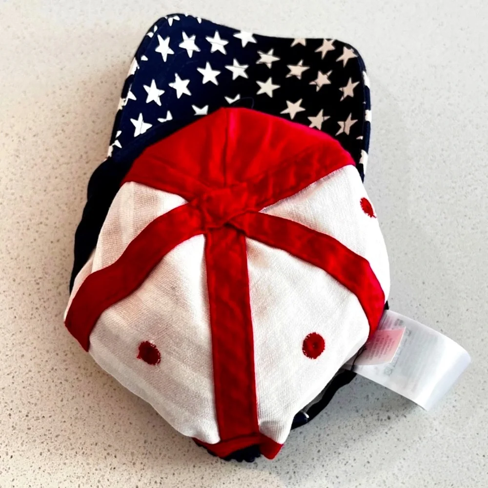 OLD NAVY Toddler Flag Hat XS Red White Blue USA Patriotic Baseball Cap